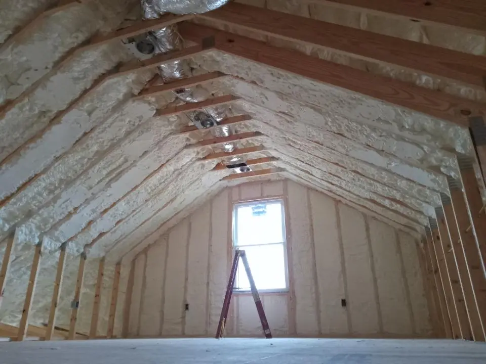 Spray foam roofing application for Crawl Space Insulation project in Lackawanna